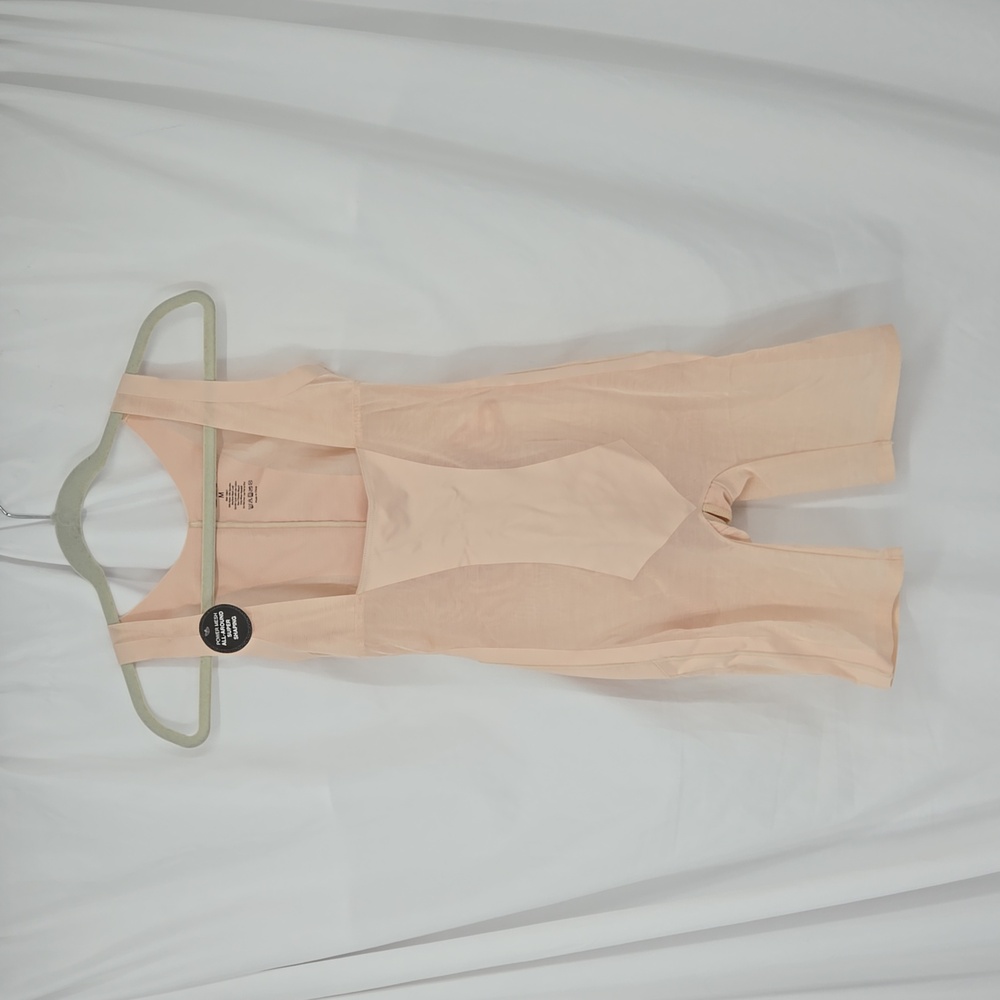UnderWhere? Power Mesh Mid Thigh Bodysuit Luxury Collection Nude Size Medium